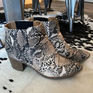 Faux Snakeskin Booties